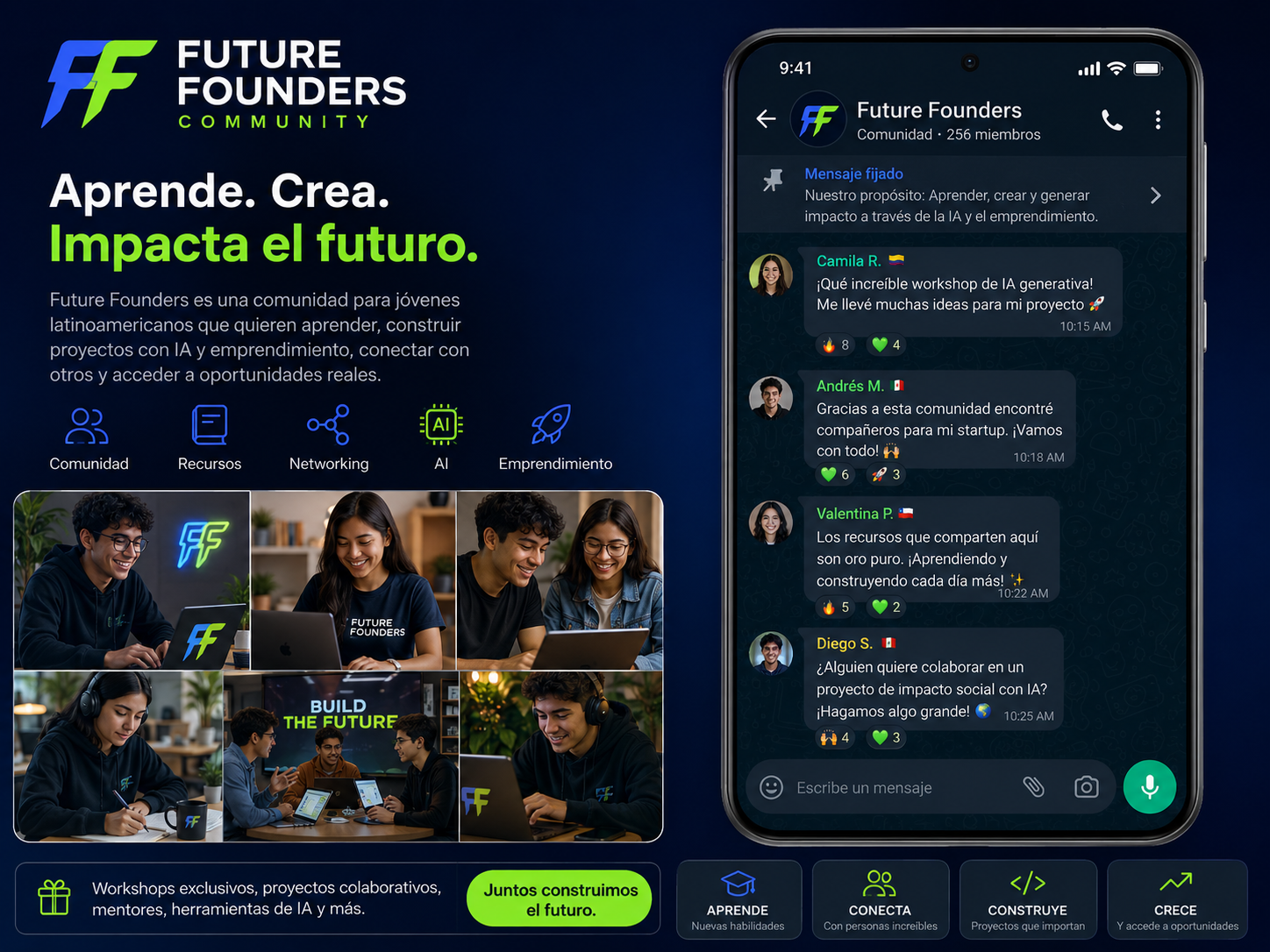 Future Founders Community — comunidad de WhatsApp para jóvenes de LATAM